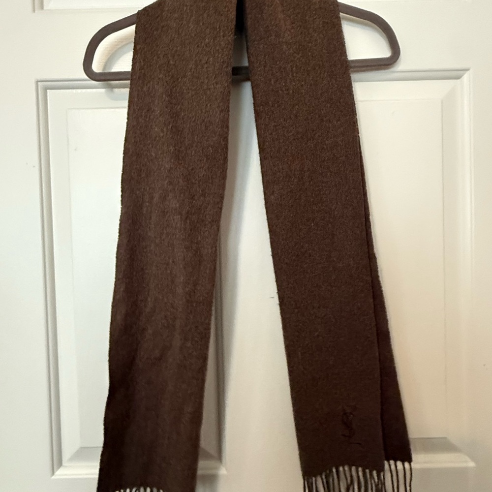 SOLD - Yves Saint Laurent Brown Wool Scarf
